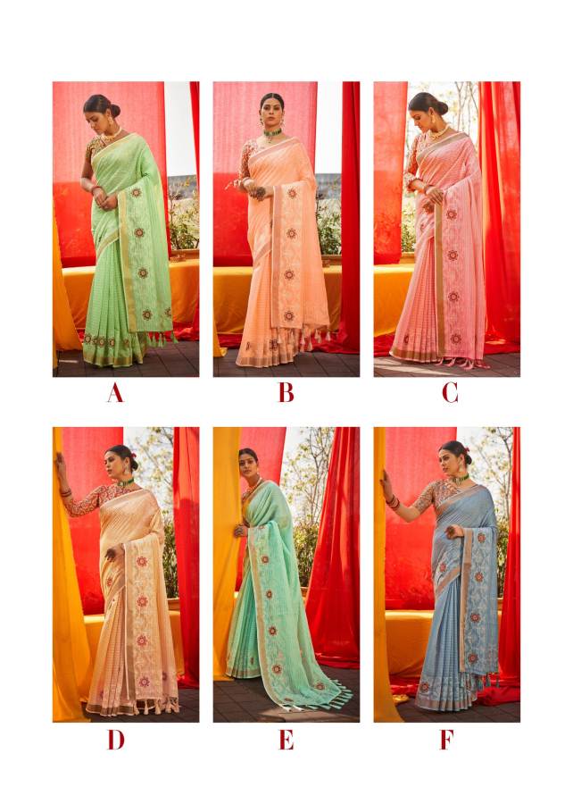 Shangrila Dhruvi Linen Heavy Festive Wear Weaving  Embroidery Saree Collection